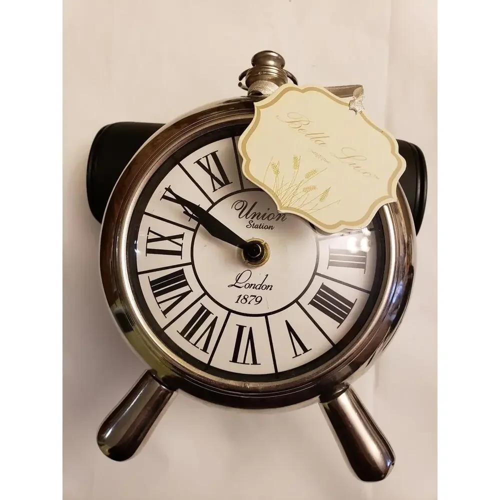 Vintage BELLA LUX Silver Clock Union Station London 1879